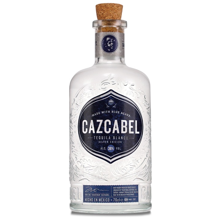 Cazcabel Blanco Tequila DRS, 0.7 liter, 38%