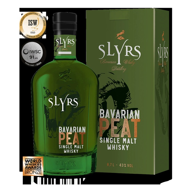 SLYRS Bavarian Peat Single Malt Whiskey Pdd, 0.7 liter, 43%