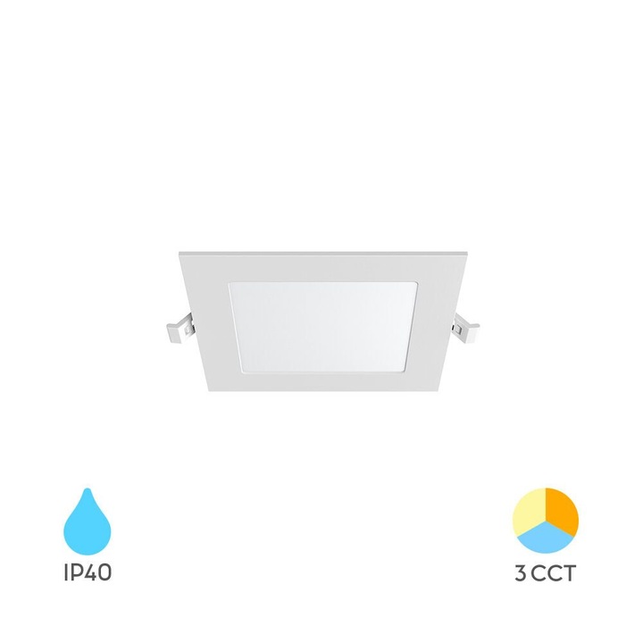 Spot LED Braytron 3W 220LM 3IN1 Alb 70x70mm