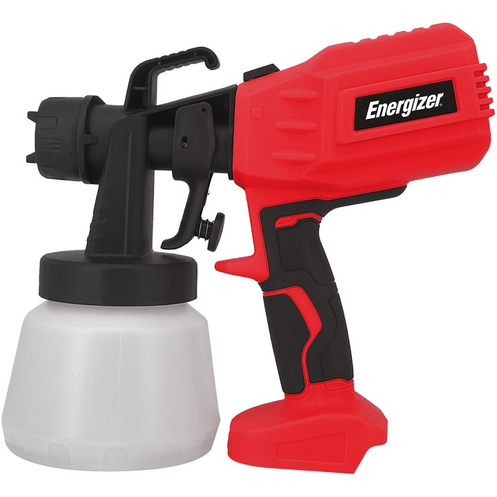 Pistol de Vopsit pe acumulator Energizer, 20V, 1.5Bar, 80 DIN/s, rezervor 800ml, fara acumulator/incarcator