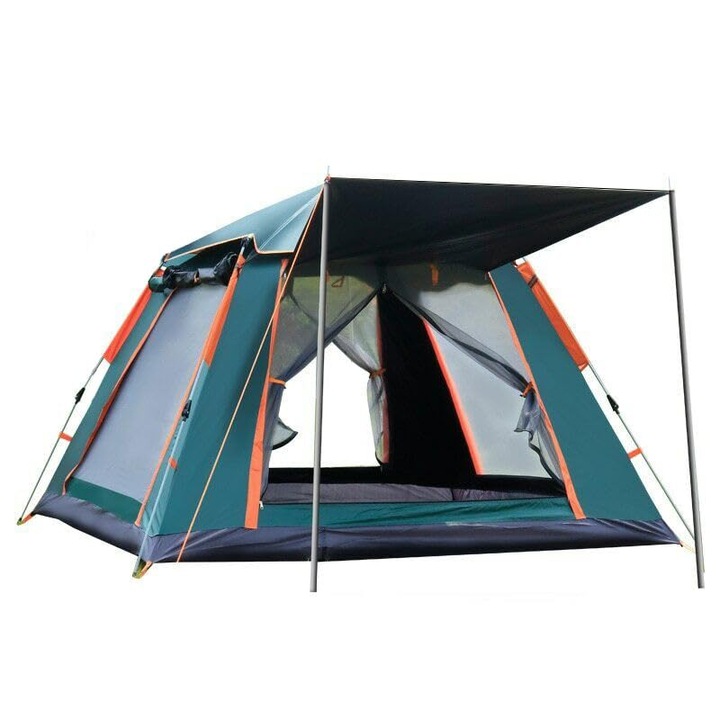 Cort camping 3 persoane, pop-up, rezistent apa si vant, 215x215x142cm, 3.5kg