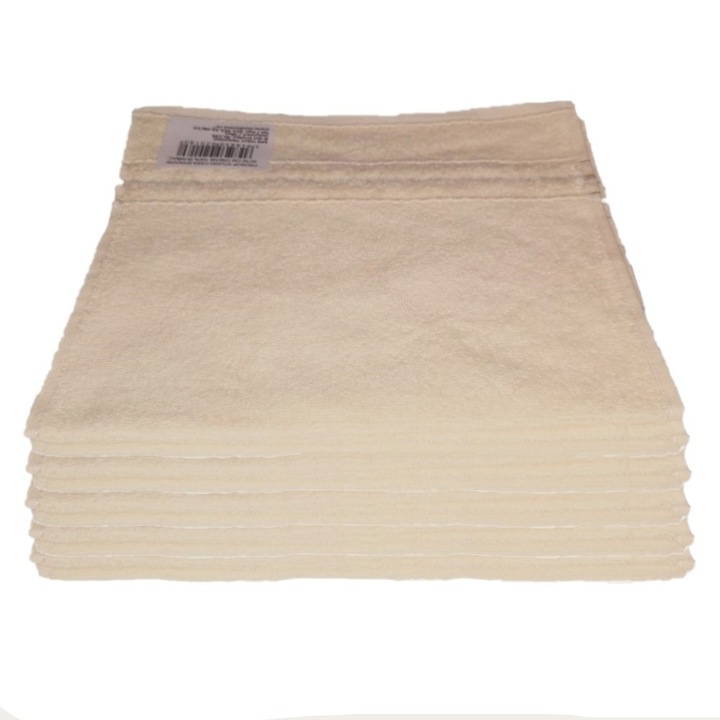 Комплект от 10 кърпи от 100% памук, 30x50, кремави, Studio Casa