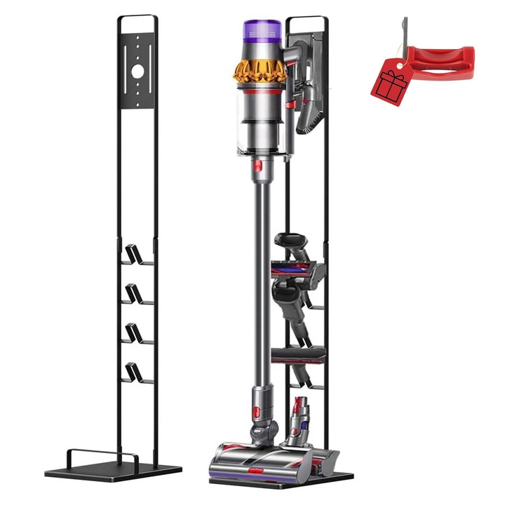 Suport Premium Pentru Aspirator Dyson, Gen5 V15s V15 V11 V10 V8 V7 V6, lynker, Suport de podea independent, Robust si durabil, economiseste spatiu, Instalare Rapida, Constructie Stabila, 127*27.5*20.5cm, Negru