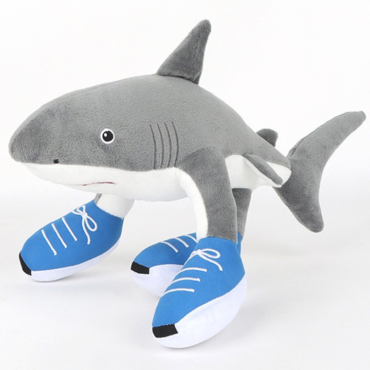 Плюшена играчка Тралалеро Тралала 40 см, забавна плюшена играчка с акула и маратонки, подарък за рожден ден за деца и възрастни