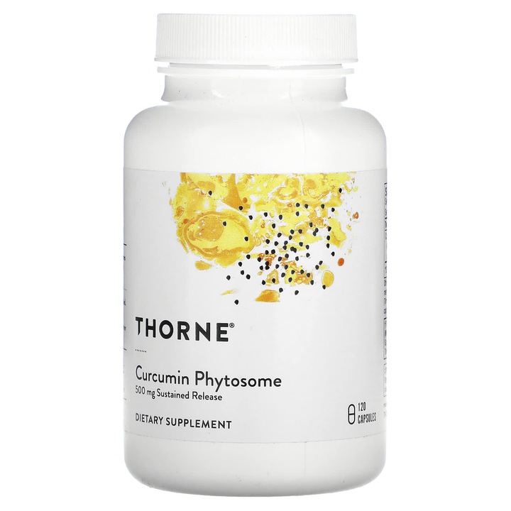 Thorne, Fitosom de curcumina, eliberare prelungita, 500 mg, 120 capsule