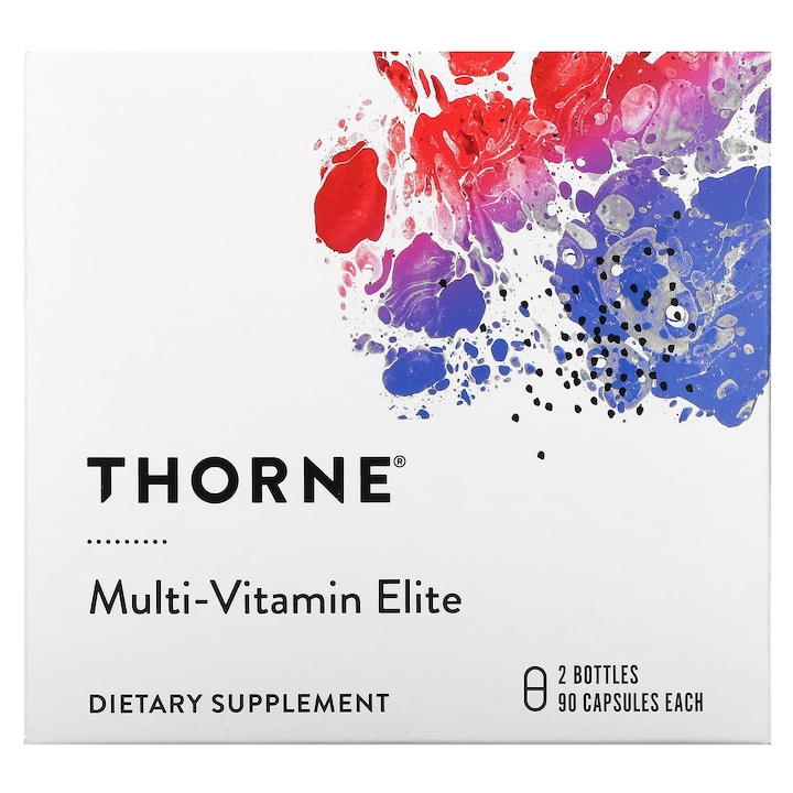 Multi-vitamine Elite, Thorne, set 2 flacoane, 90 capsule/flacon, L-Glutamina