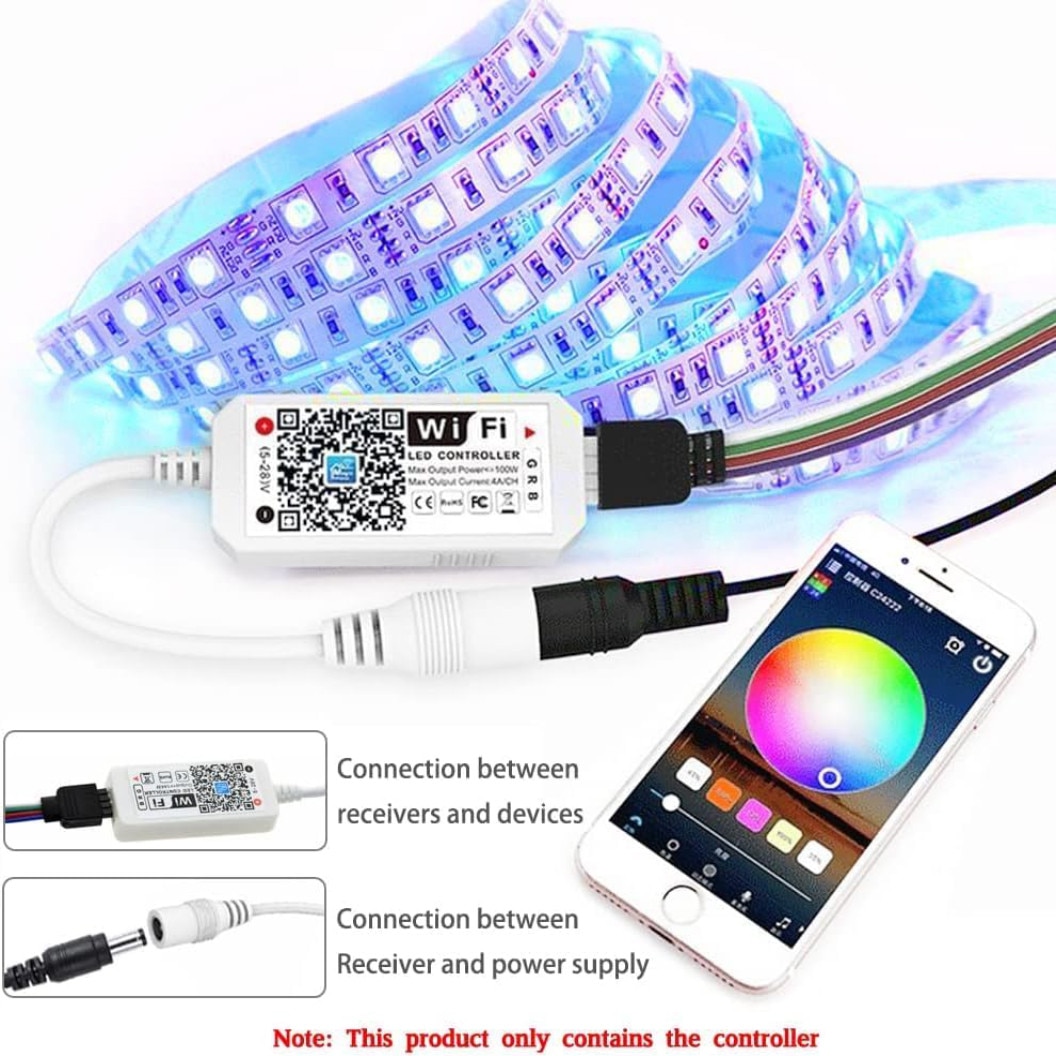 Mini Controller, LEDIGANT, LED RGB cu Wi-Fi, 5-24V, Alb - eMAG.ro