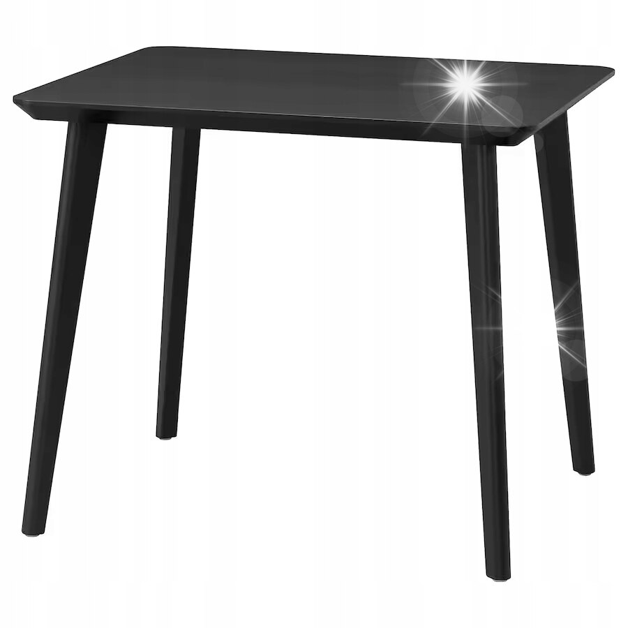 Masa IKEA LISABO, neagra, 88x78cm, din lemn masiv - eMAG.ro