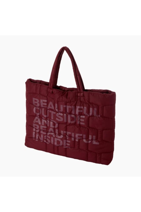 Geanta O bag, Bordeaux, din material textil impermeabil