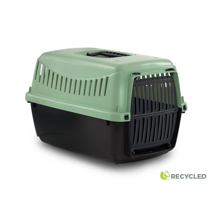 Cusca Transport Pisicute si Catei Mici Mini, Pui, Iepuri Mici, Rozatoare, Plastic Reciclat, MPB (XS - cca. 39x26x25h cm) - Sigura, Ventilata & Eco-Friendly