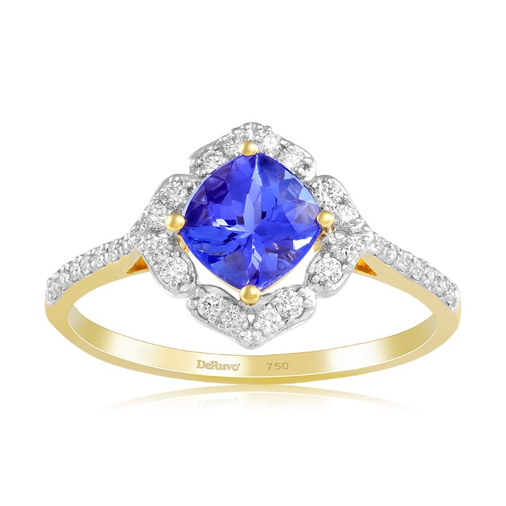Inel Aur 18k Diamante, Tanzanit DERUVO, RSAR04462-Y54, Marime 54