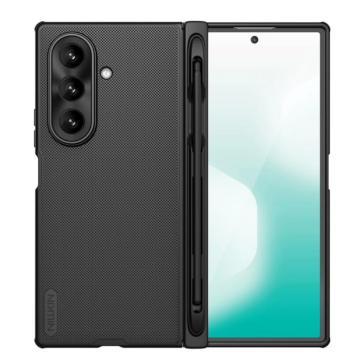 Husa telefon Nillkin Super Frosted FOLD Magnetic, TPU, neagra, pentru Samsung Galaxy Z Fold 7, cu slot pentru stylus