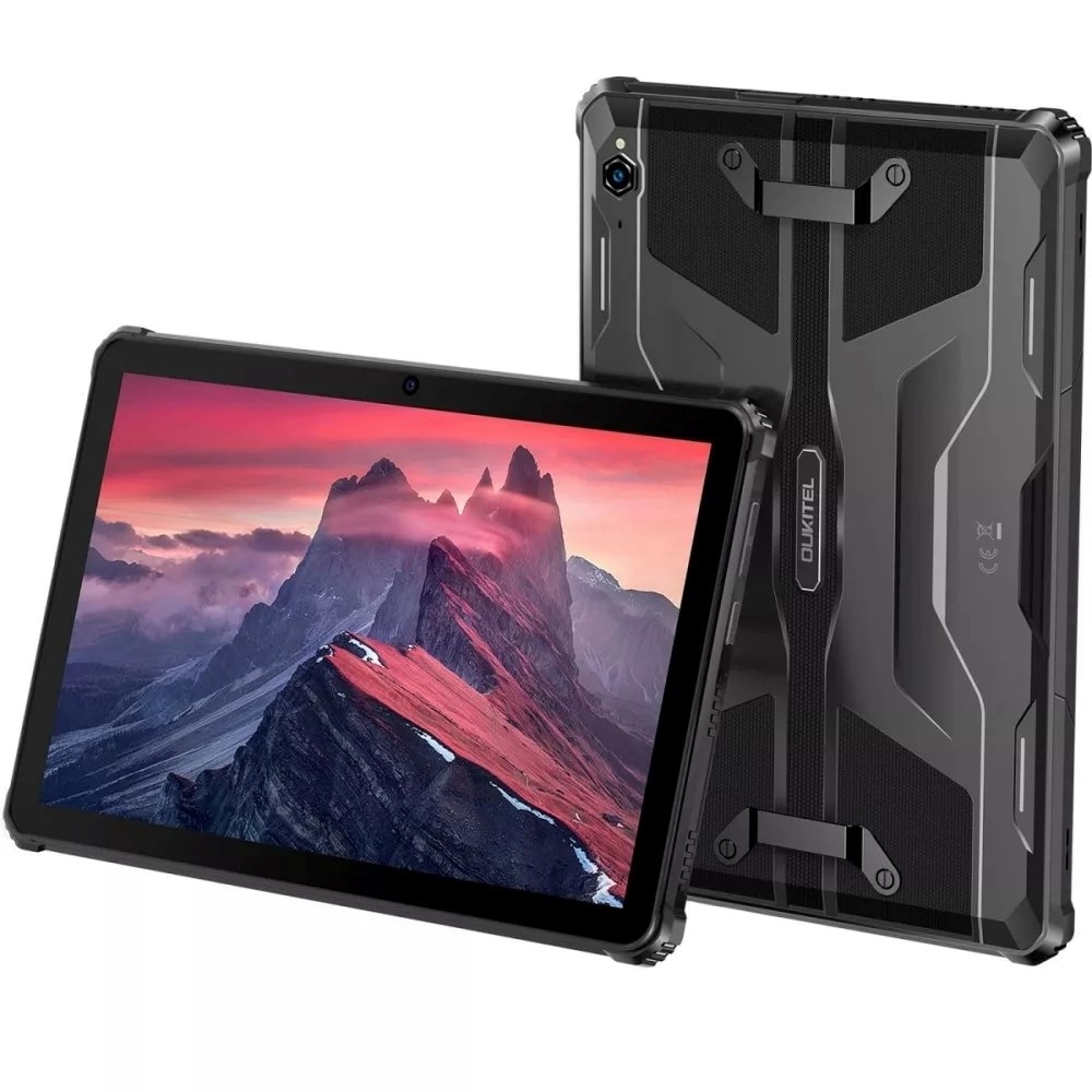 Tableta Oukitel RT9 Rugged, Procesor Unisoc T606 Octa-Core 1.6GHz, 6GB RAM, 256GB Flash, 16MP, Wi-Fi, Bluetooth, 4G, Dual SIM, Fara incarcator Negru