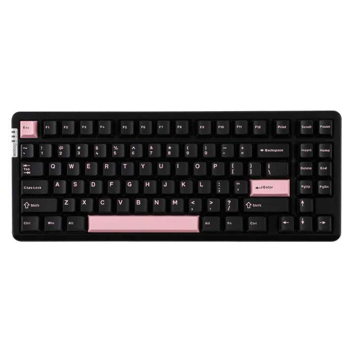 Tastatura Mecanica Gaming, Leobog HI86 Black Pink, Aluminium Case, Hotswap RGB Gasket Bluetooth Wireless, Negru