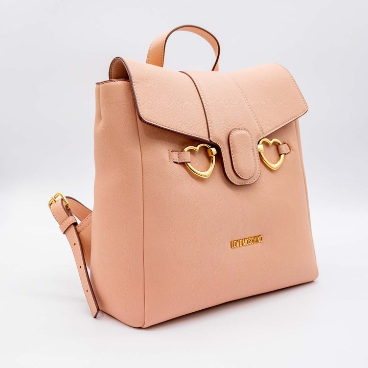 Love Moschino, Rucsac Nude, Detalii Aurii, Piele ecologica