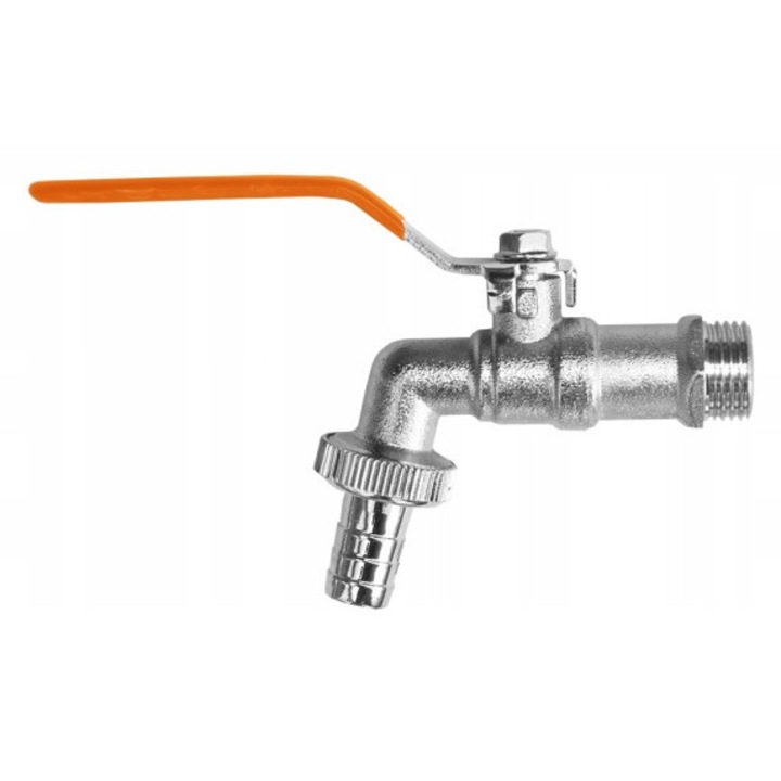 Robinet cu bila GZ 1/2", Bradas, iesire pentru furtun 1/2", 3/4", argintiu