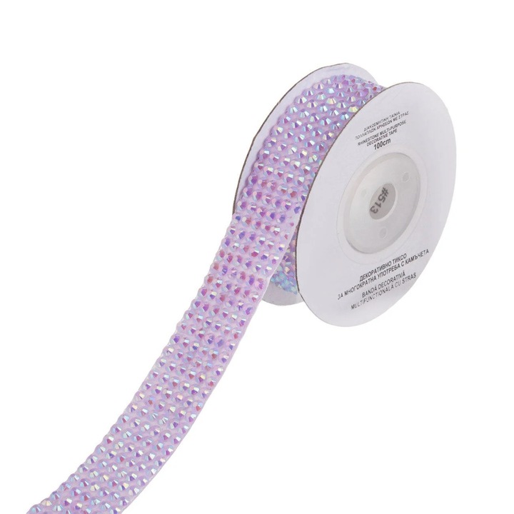 Banda Adeziva Lila cu Strass 1mx2cm