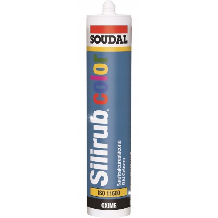 Soudal Silirub Color RAL9007 alumínium szürke szilikon 300ml, szélsőséges hőmérsékletnek ellenálló, nagy rugalmasságú