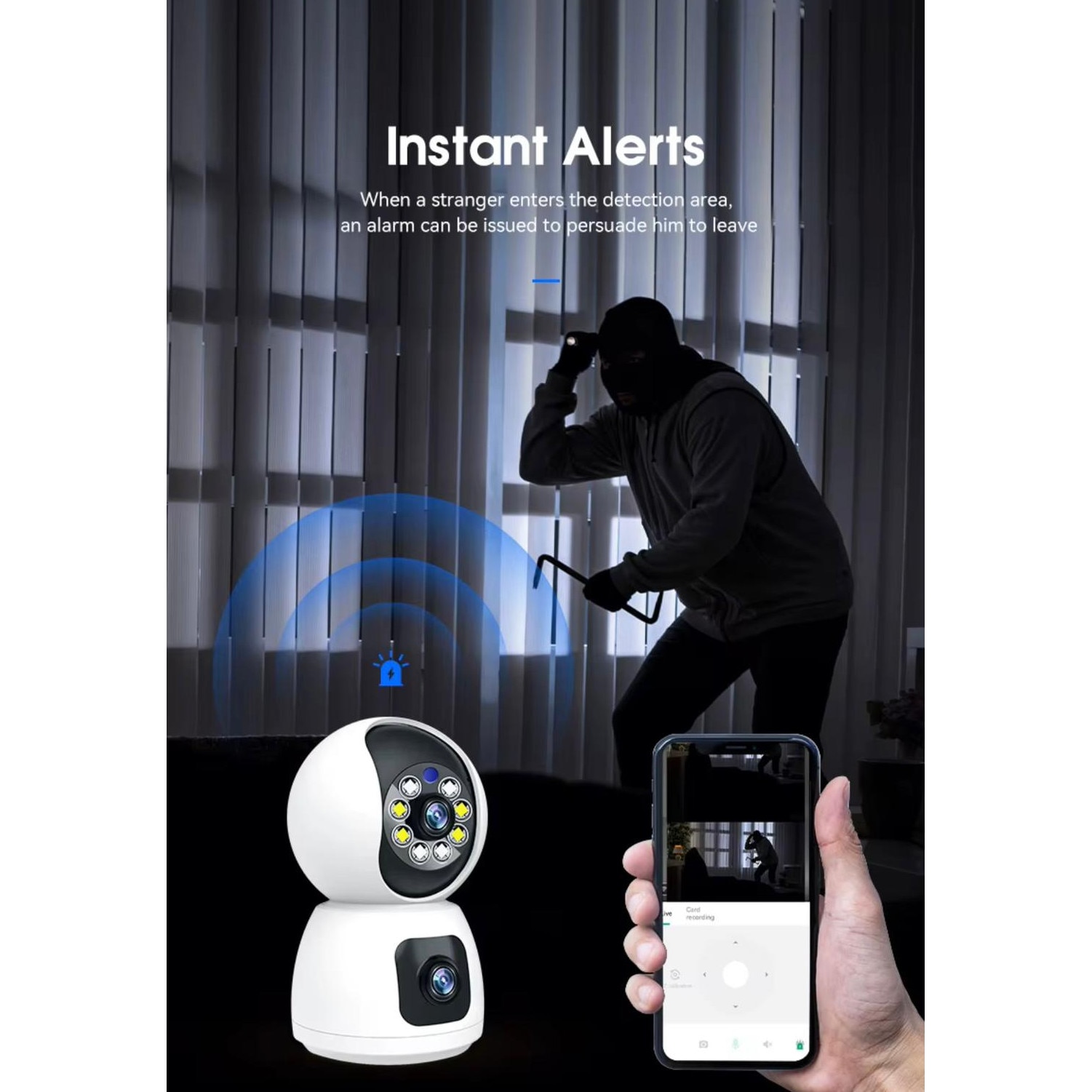 Camera de supraveghere interior, 2 camere, Compatibila cu Android & iOS ...