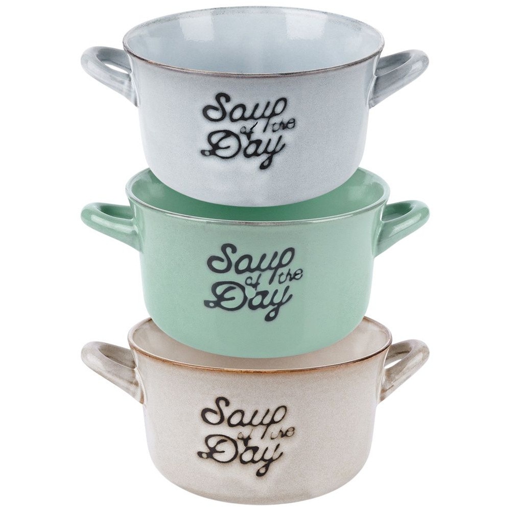 Siaki Collection Set de 3 boluri de ceramică Multicolor, 600 ml