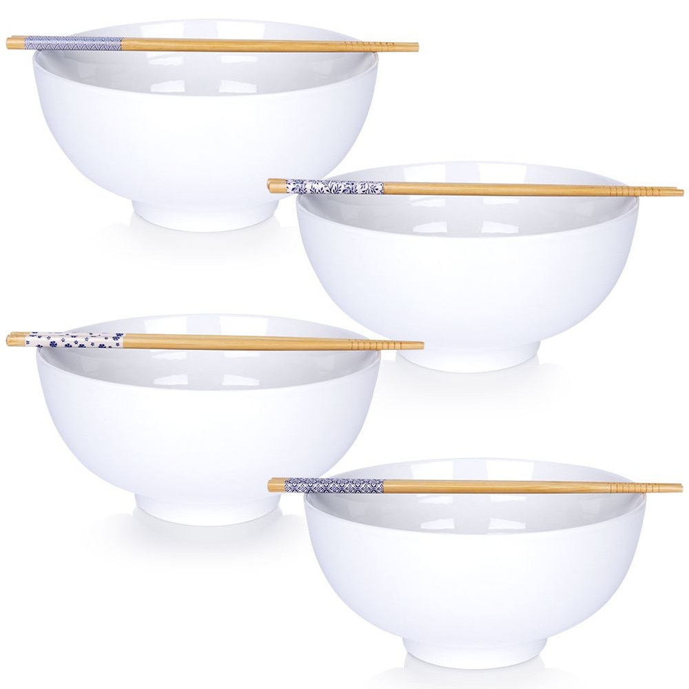 Vilde Set de 4 boluri de porțelan Cuptorul Alb 20x10x24cm, 1,6 litri