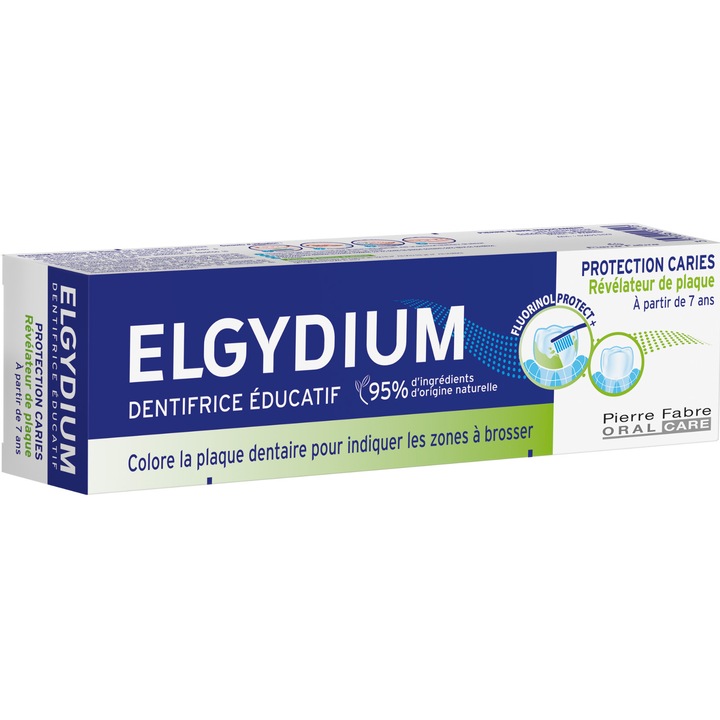 Обучаваща паста за зъби Elgydium, Разкриваща плака, Антибактериална, 50 мл