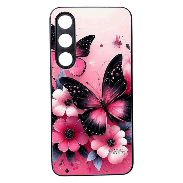 Puha TPU tok, Samsung Galaxy S25 kompatibilis, virágmintás