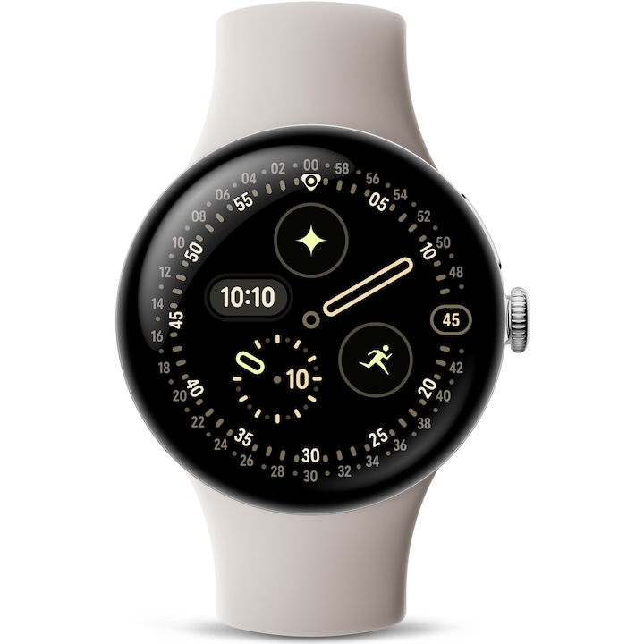 Google Pixel Watch 4 okosóra, 41 mm, Porcelán/Ezüst