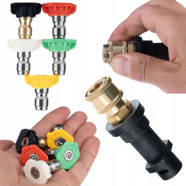 Set 5 duze pentru aparat de spalat cu presiune, Rosfix, 0/15/25/40/SOAP, 1/4", 200 BAR