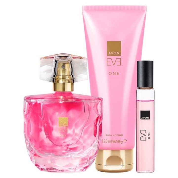 Avon Eve One szett – parfüm 50 ml + testápoló 125 ml + mini parfüm 10 ml
