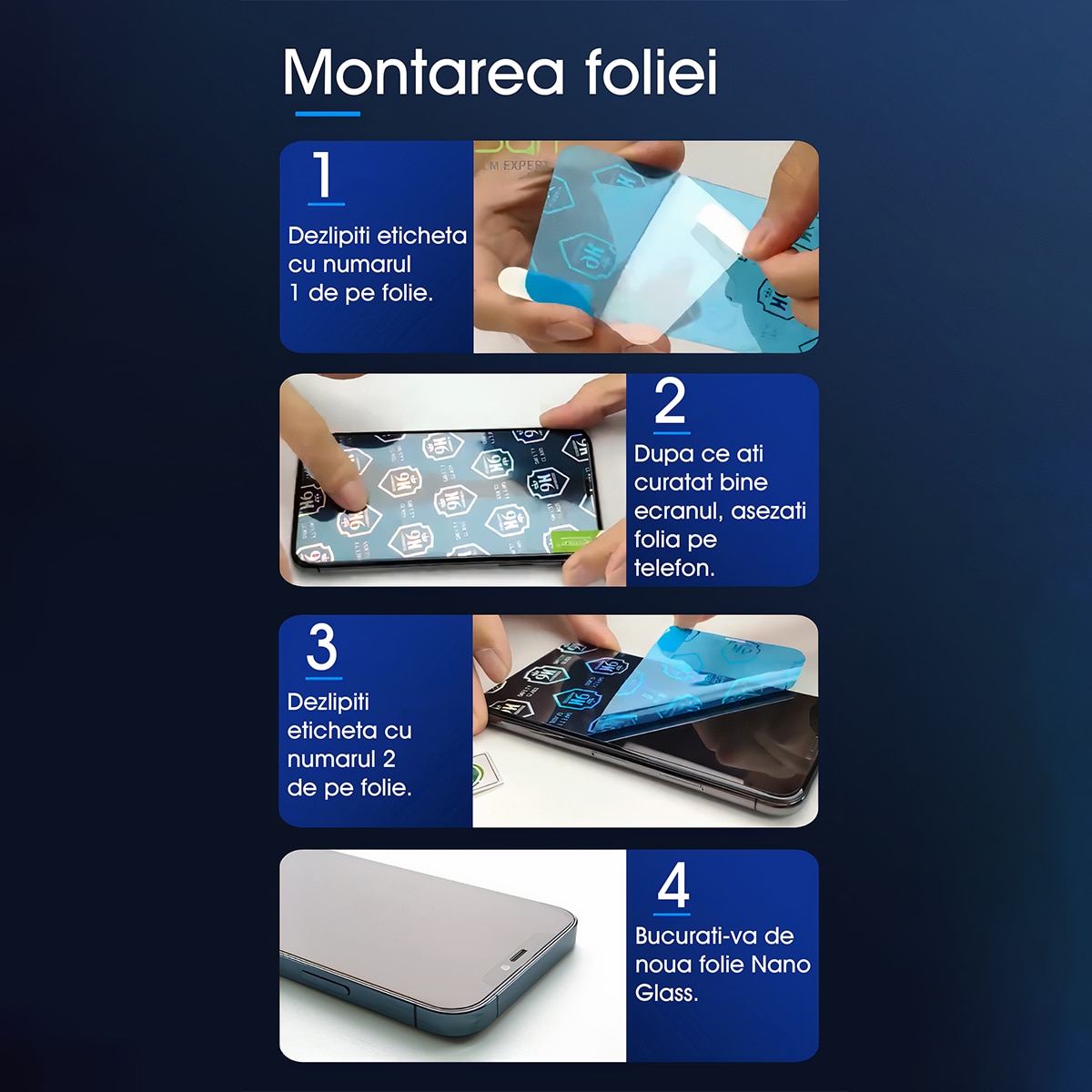 Folie Protectie Pentru Cubot X70, Rezistenta 9H, Full Glue, Montare usoara, Transparenta