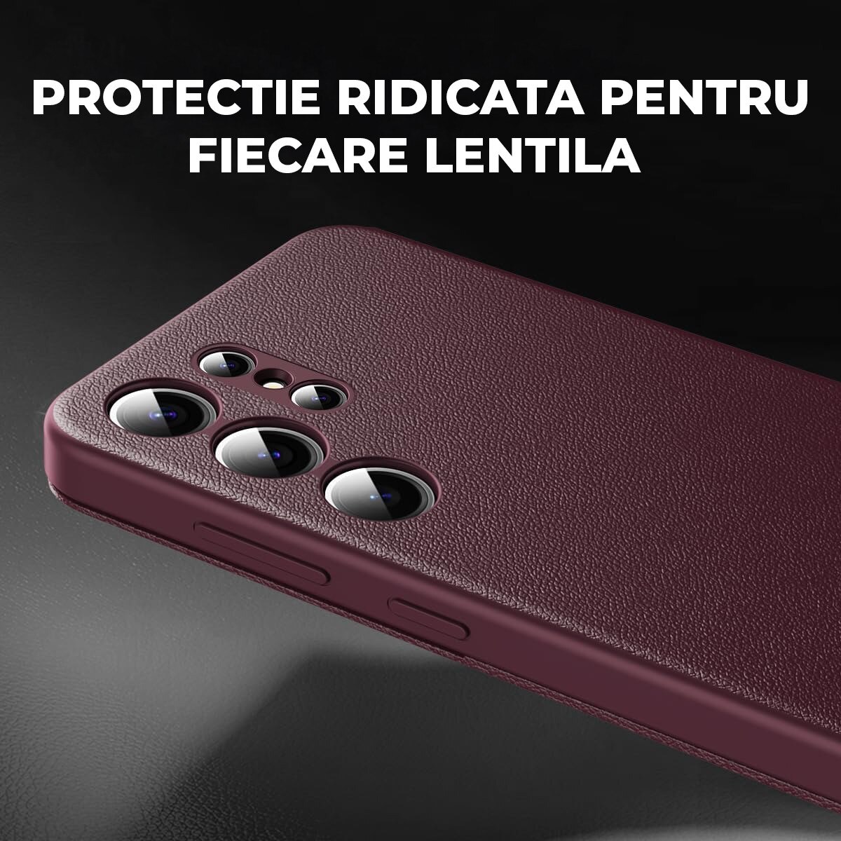 Husa pentru Samsung Galaxy A56 FlipSmart DaDen®, Functie Smart View, Suport carduri, Calitate Premium, Piele ecologica, Visiniu