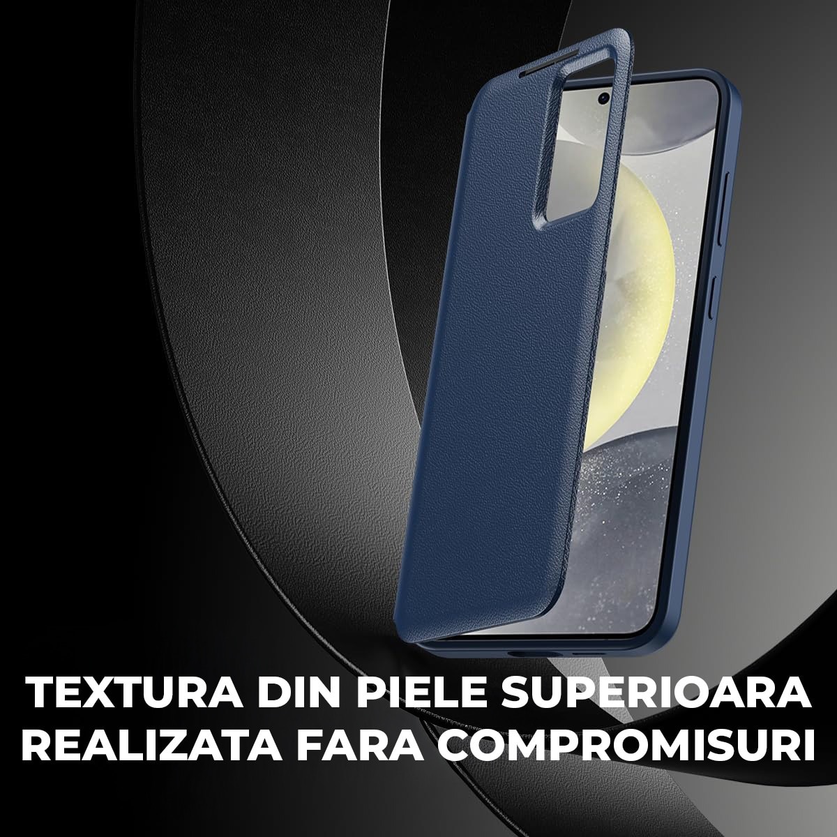 Husa pentru Samsung Galaxy S25 Ultra FlipSmart DaDen®, Functie Smart View, Suport carduri, Calitate Premium, Piele ecologica, Albastru