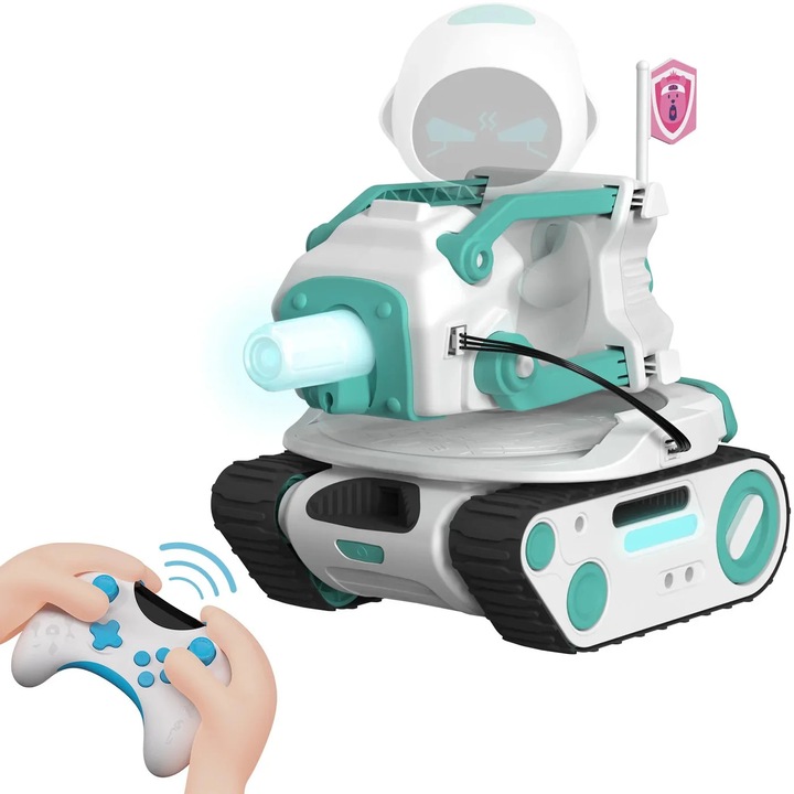RC harckocsi játék, LED lámpák, 2,4 GHz-es távirányító, partijátékokra kész, fekete