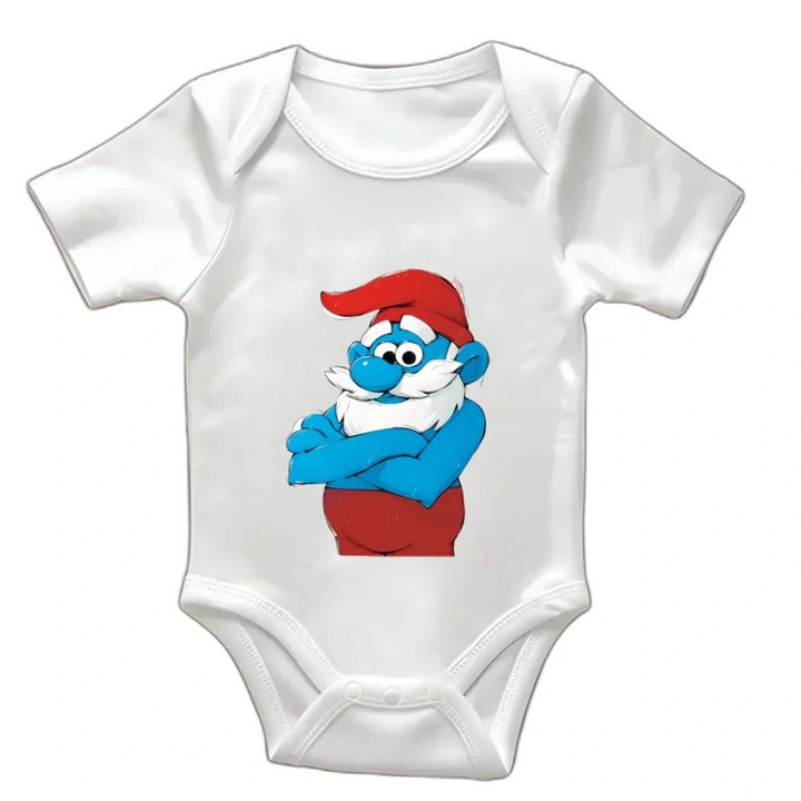 Body bebeluși alb, bumbac, mânecă scurt - 47897, Alb, One Size INTL