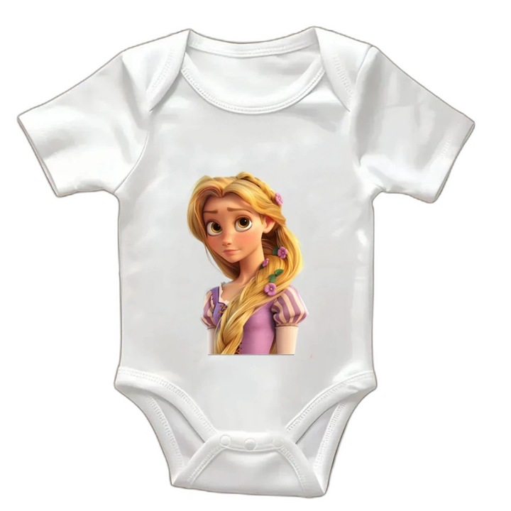 Body bebeluși scurtă, alb