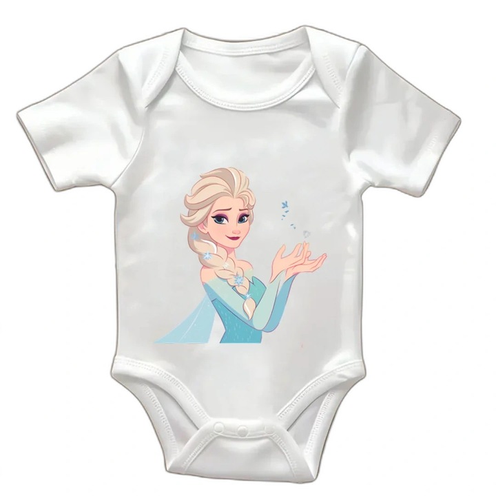 Body bebeluși alb, 1-3 luni, bumbac, fără mâneci scurte