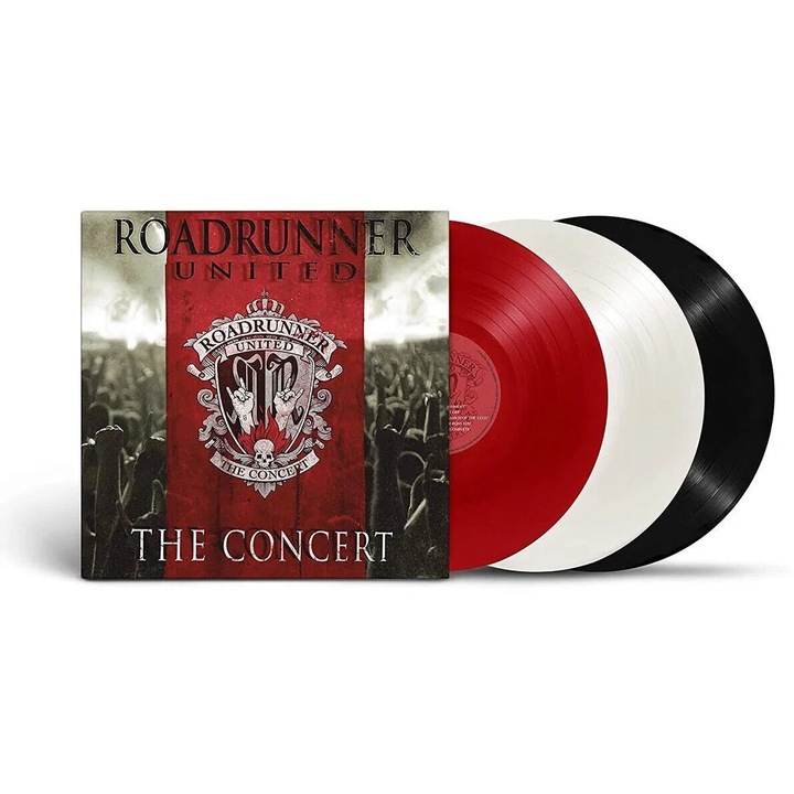 Set vinyl Roadrunner United: Concert, 3 viniluri colorate (negru, rosu, alb), Hard 'n' Heavy