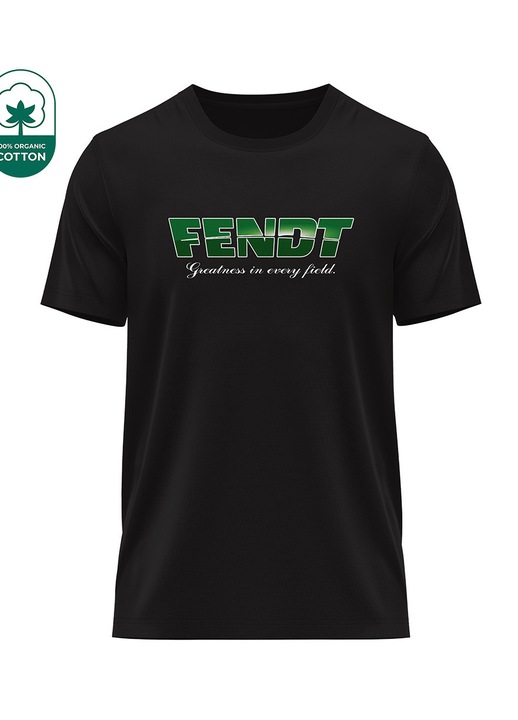 Fendt 34.85 férfi póló, rövid ujjú, fekete