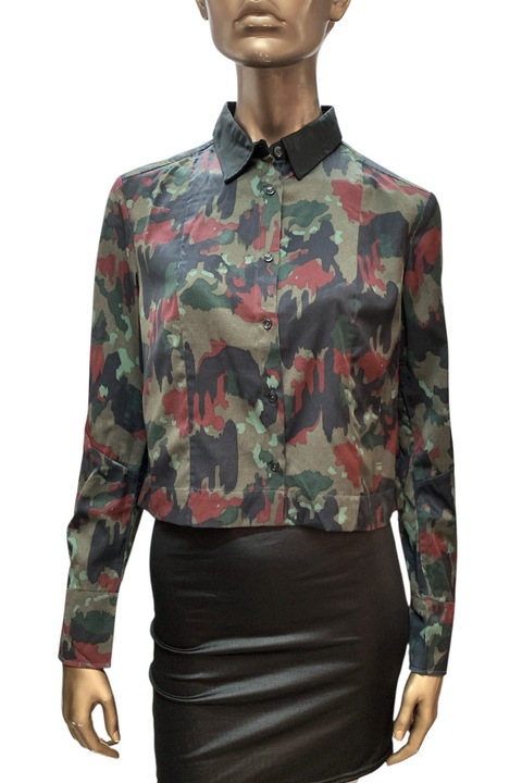 Camasa de dama G-Star RAW VODAN Cropped Shirt 9188077 16113-46, Mata Twill Alpenflage AO, S, Verde