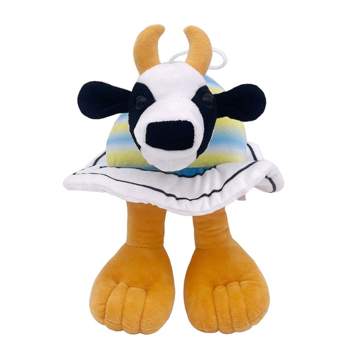 Плюшена играчка Italian Brainrot, с висяща играчка, модел крава Сатурн Сатурнита, мека играчка за деца, 23 X 17 см, светлосиня, котката на Стеф