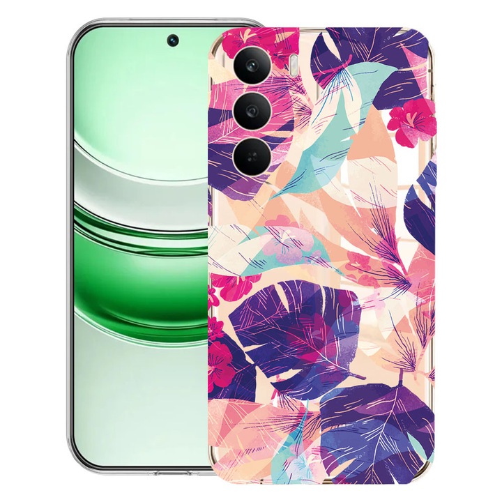 BestCase® Husa Clear Silicon pentru Realme C71, Tropical Flowers, 2041144 T 71