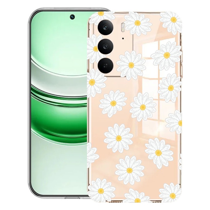 BestCase® Husa Clear Silicon pentru Realme C71, Happy Flowers Daisy, 2041144 T 513