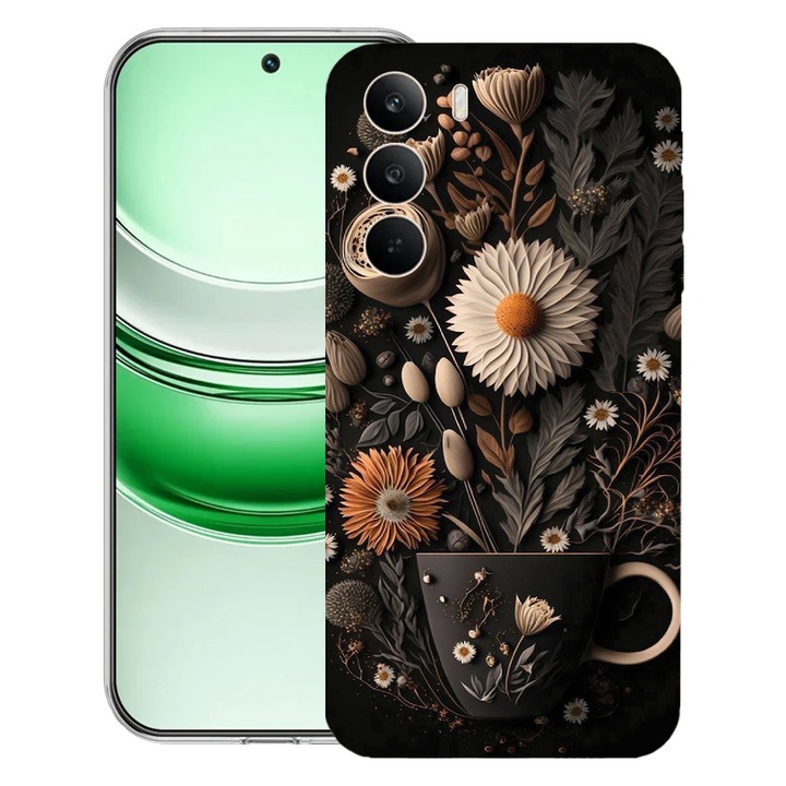 BestCase® Husa Clear Silicon pentru Realme C71, Happy Flowers, 2041144 T 1159
