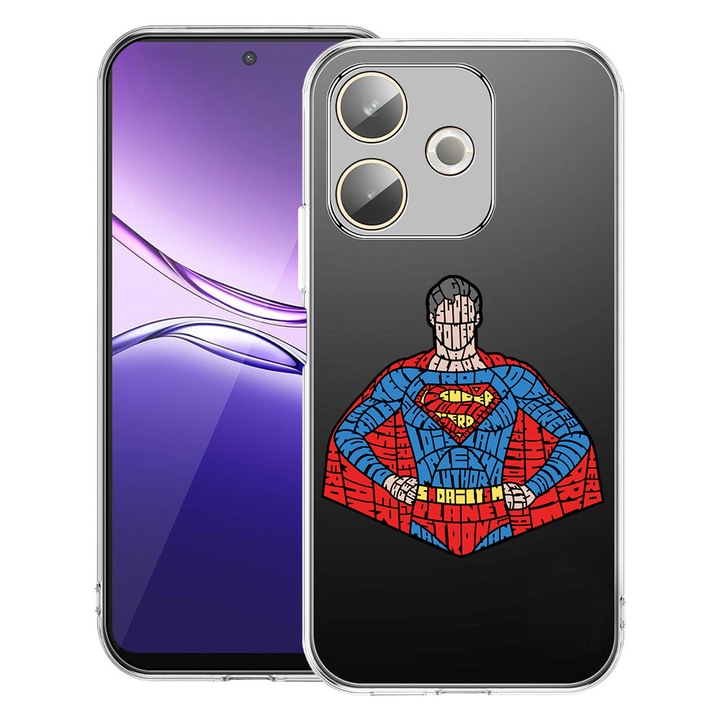 BestCase 2MM Clear Szilikon telefontok, kompatibilis modell OPPO A5 Pro 5G, Calligraphy Superman, Kamera védelem, strapabíró, 2042415 T 1523