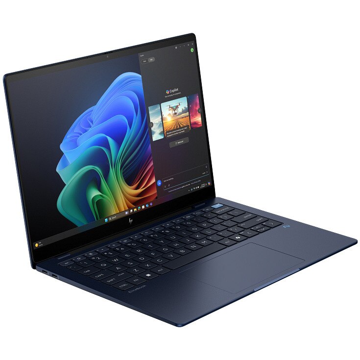 Laptop HP EliteBook Ultra G1q cu procesor Snapdragon X Elite X1P-42-100 pana la 3.2GHz, 14'' 2.2K, 16GB LPDDR5x RAM, 512GB SSD, Qualcomm Adreno Graphics, Windows 11 Pro, Atmospheric Blue, 3y on-site Premium Care