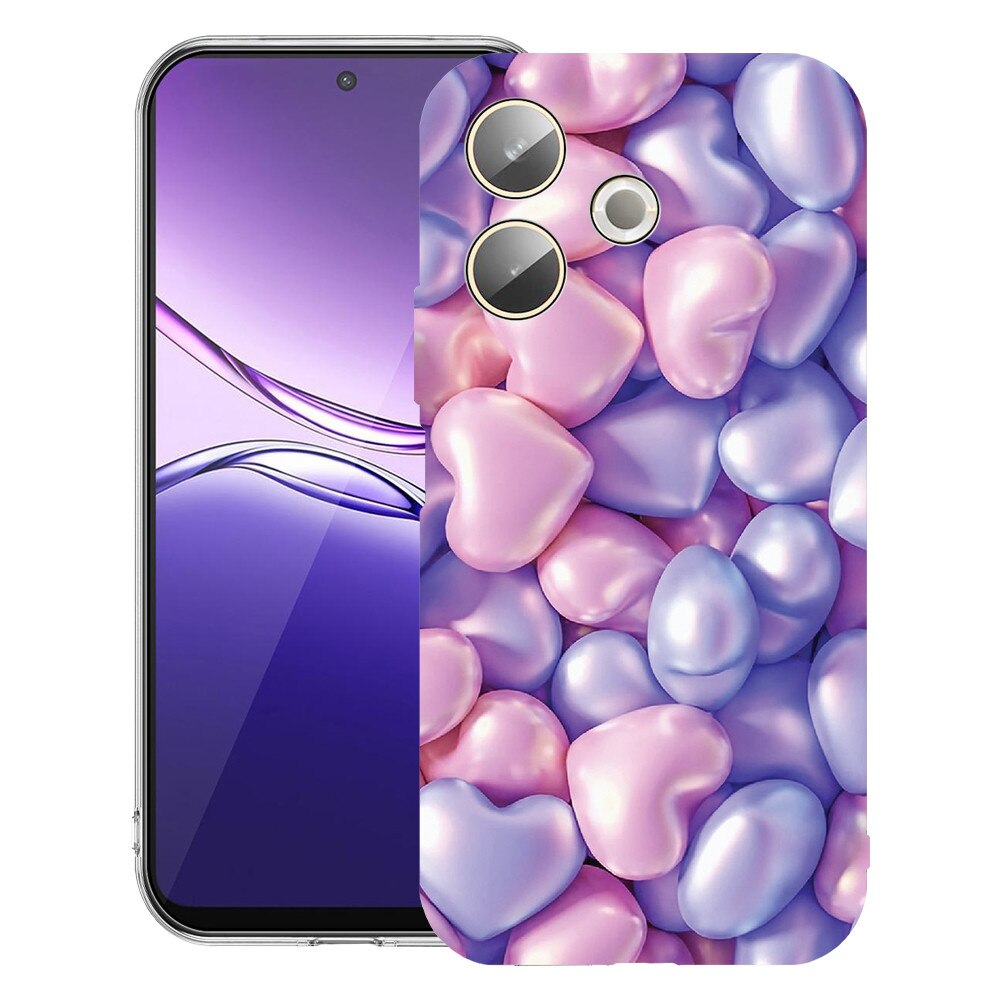 BestCase® Husa Clear Silicon pentru OPPO A5 Pro 5G, Colored Hearts, 2042415 T 1146