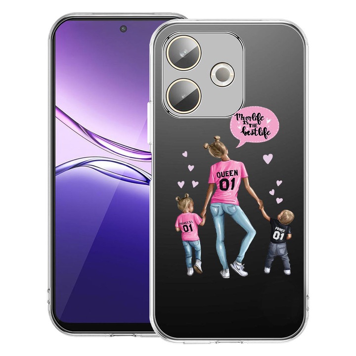 BestCase® Husa Clear Silicon pentru OPPO A5 Pro 5G, Mom Life Boy And Girl, 2042415 T 557