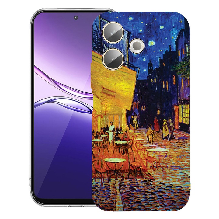 BestCase® Husa Clear Silicon pentru OPPO A5 Pro 5G, Van Gogh Café terrace at night, 2042415 T 1283