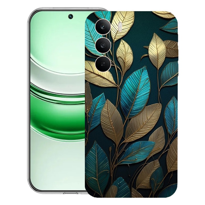 BestCase® Husa Clear Silicon pentru Realme C71, Golden Feathers, 2041144 T 1164